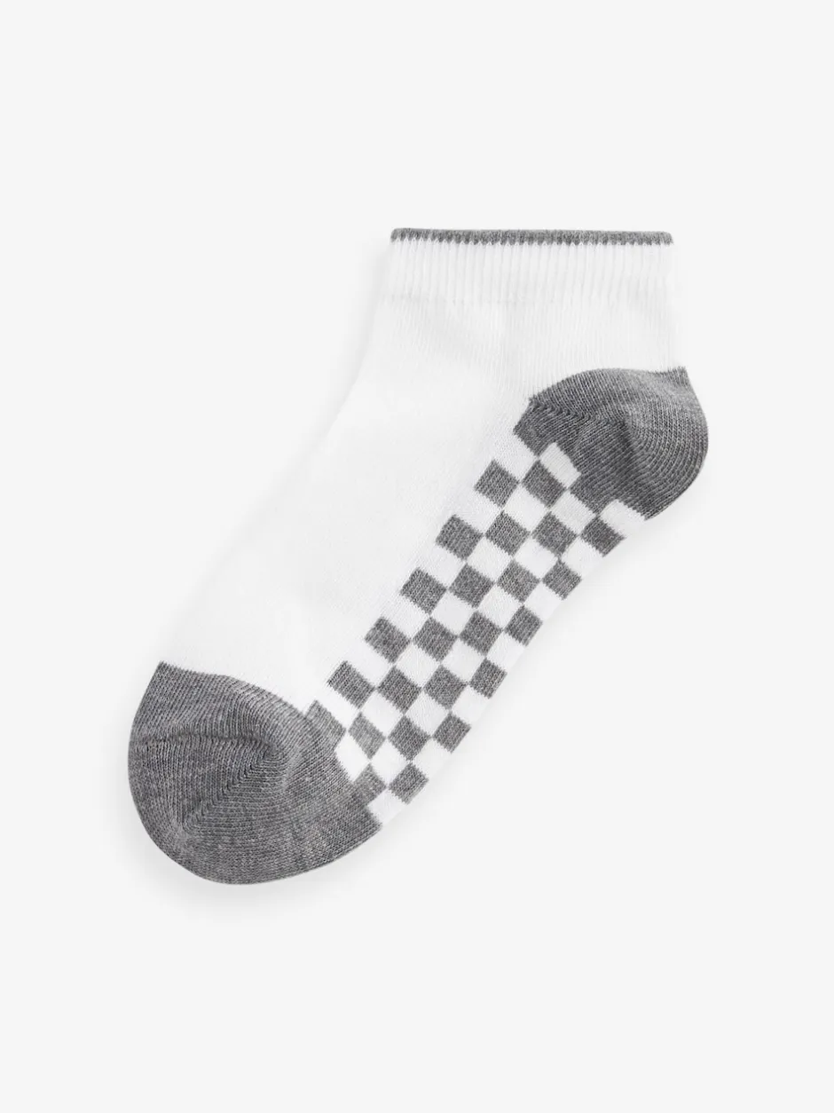 Next Blanc à carreaux - Paquet de 7 chaussettes d'entraînement en coton riche Best