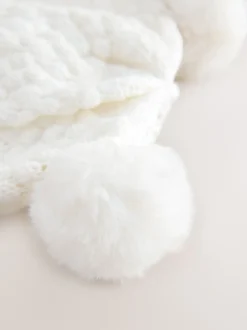 Next Blanc - Chapeau en maille à double pompon pour bébé (0mois-2ans) Best