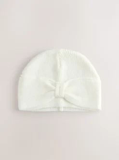 Next Blanc - Chapeau turban bébé en maille avec nœud (0mois-2ans)
