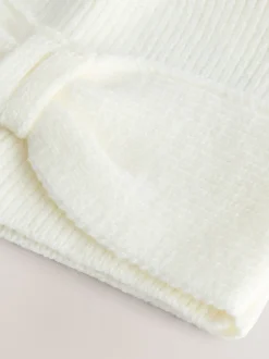 Next Blanc - Chapeau turban bébé en maille avec nœud (0mois-2ans)