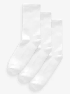 Next - Chaussettes de sport à semelles coussinées 3 Pack avec soutien de la voûte plantaire Blanc New