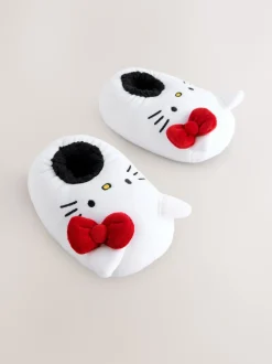 Next Blanc - Chaussons Hello Kitty en peluche Discount