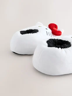 Next Blanc - Chaussons Hello Kitty en peluche Discount