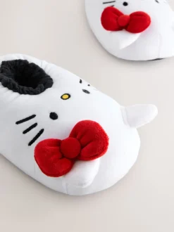 Next Blanc - Chaussons Hello Kitty en peluche Discount