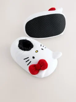 Next Blanc - Chaussons Hello Kitty en peluche Discount