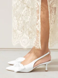 Next Blanc - Chaussures à talons Mariage Forever Comfort® en Satin à Nœud et bout pointu Hot