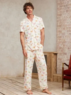 Chelsea Peers Blanc - Pyjama long imprimé dinosaure Sale