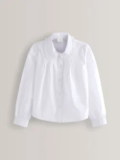 Next Blanc - Chemise d'écolier à col Volants à manches longues (3-14ans)