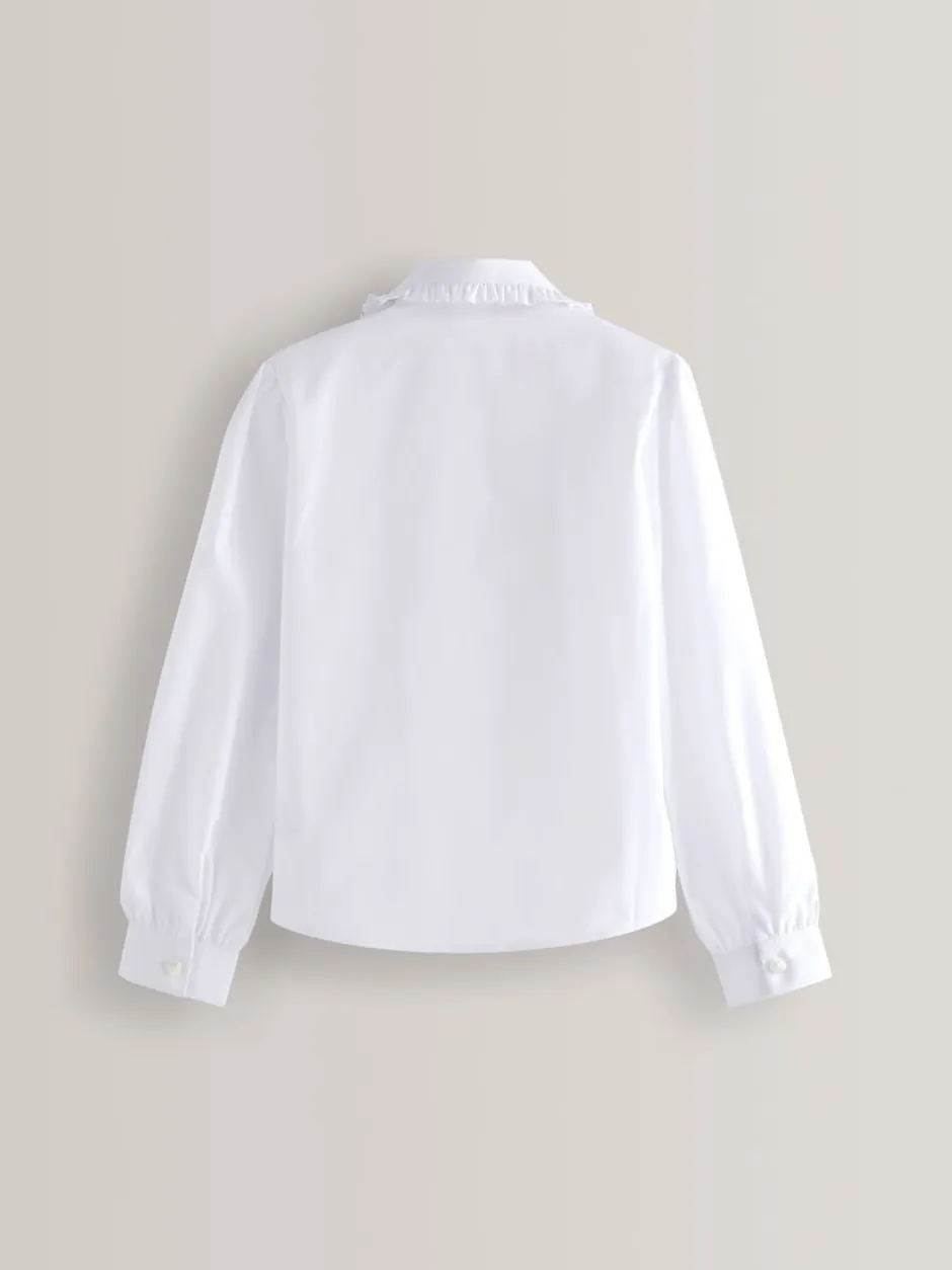 Next Blanc - Chemise d'écolier à col Volants à manches longues (3-14ans)