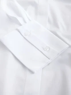 Next Blanc - Chemise Fuller Bust ajustée extensible Essential à manches longues Best