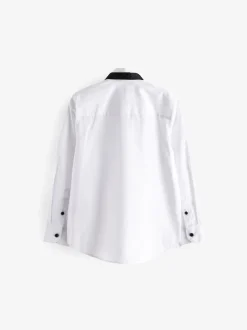 Next Blanc - Chemise élégante à manches longues avec nœud papillon (3-16ans) New