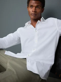 Next Blanc - Chemise élégante douce au toucher à manches longues Outlet