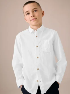 Next Blanc - Chemise manches longues 100% lin (3-16ans) Online