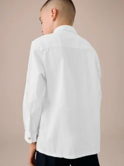 Next Blanc - Chemise manches longues 100% lin (3-16ans) Online