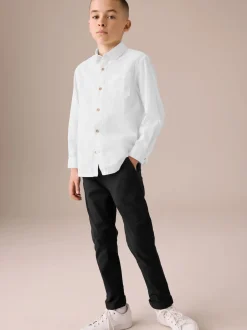 Next Blanc - Chemise manches longues 100% lin (3-16ans) Online