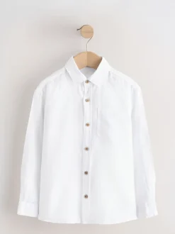Next Blanc - Chemise manches longues 100% lin (3-16ans) Online