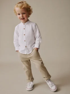 Next Blanc - Chemise Oxford à Manches longues et Col mao (3mois-7ans) Hot