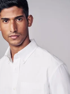 Next - Chemise Oxford douce à manches longues Blanc Hot