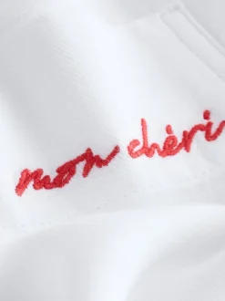 Next Blanc - Chemise raccourcie décontractée à manches longues avec broderie de poche Online