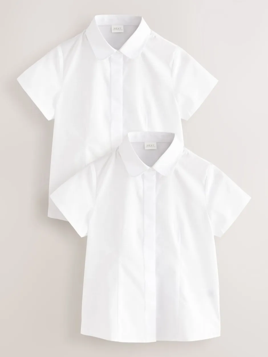 Next Blanc - Chemises d’école ajustées à manches courtes Lot de 2 (3-18ans) New