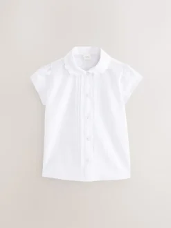 Next Blanc - Chemises d'école en coton riche à col festonné (3-14yrs) Clearance