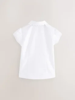 Next Blanc - Chemises d'école en coton riche à col festonné (3-14yrs) Clearance