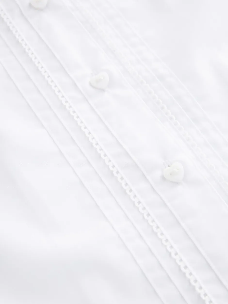 Next Blanc - Chemises d'école en coton riche à col festonné (3-14yrs) Clearance