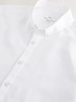 Next Blanc - Chemises longues Blend de lin de coton