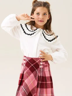 Angel & Rocket Blanc - Chemisier Leonie à pois double col Sale