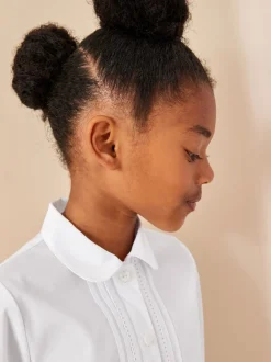 Next Blanc - Chemisier scolaire à manches longues et bordures en dentelle (3-14ans) Best