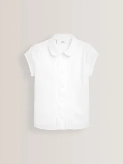 Next Blanc - Chemisier scolaire à manches bouffantes et bordures en dentelle (3-14ans)