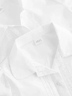 Next Blanc - Chemisiers scolaires à manches longues et bordures en dentelle 2 Pack (3-14ans) Online