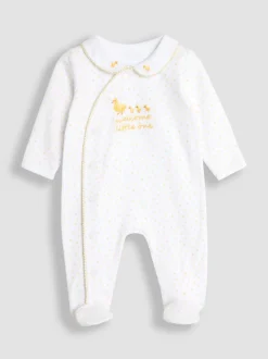 Jojo Maman Bébé Blanc - Combinaison de nuit Welcome Little One Collar Online