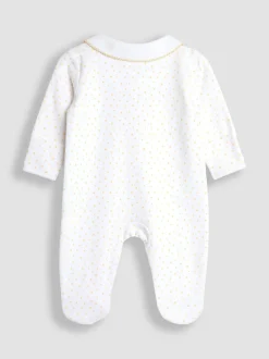 Jojo Maman Bébé Blanc - Combinaison de nuit Welcome Little One Collar Online