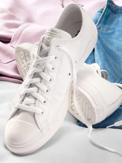 Converse Blanc - Leather Chuck Ox Trainers Sale