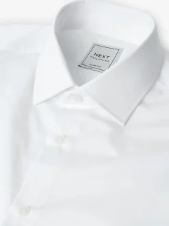 Next Blanc - Coupe ajustée Easy Care Single Cuff Smart Chemises 4 Pack Online