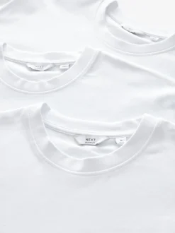 Next - Coupe ample - T-shirt épais 3 Pack Blanc Clearance