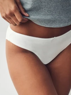 Next Blanc - Culotte en coton riche 5 Pack Échancrure haute Outlet