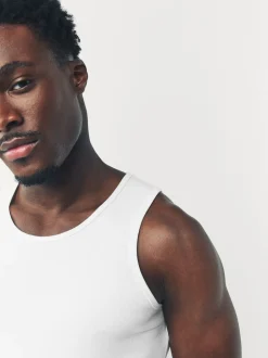 Next Blanc - débardeur côtelé 2 Lot New