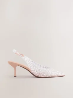 Next Blanc - Détail bijoux en vinyle à bout pointu Forever Comfort® À attache à l’arrière Discount