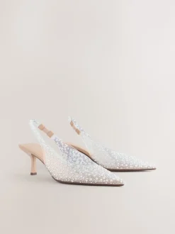 Next Blanc - Détail bijoux en vinyle à bout pointu Forever Comfort® À attache à l’arrière Discount