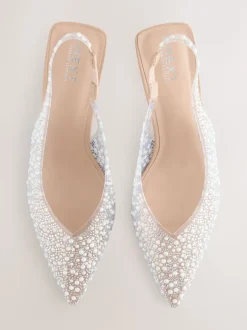 Next Blanc - Détail bijoux en vinyle à bout pointu Forever Comfort® À attache à l’arrière Discount