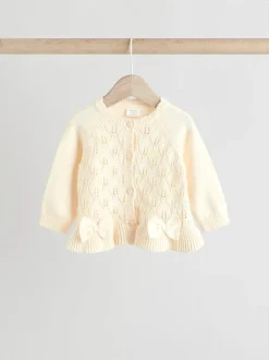 Next Blanc - Ensemble cardigan en maille à nœud à volants (0mois-3ans) Sale