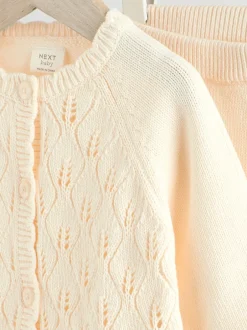 Next Blanc - Ensemble cardigan en maille à nœud à volants (0mois-3ans) Sale