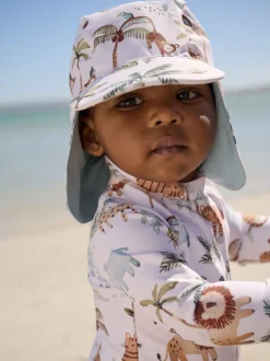 Next Blanc - Ensemble maillot de bain et chapeaux Sunsafe (3mths-7yrs) Sale