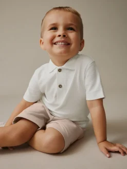 Next Blanc - Ensemble polo texturé à manches courtes et short (3mois7ans) Outlet