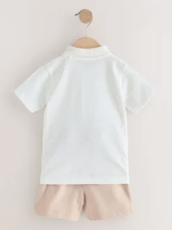 Next Blanc - Ensemble polo texturé à manches courtes et short (3mois7ans) Outlet