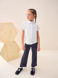 Next Blanc - Fermeture par contact Chemises à manches extensibles riches en coton (3-17ans) Sale