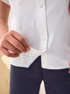 Next Blanc - Fermeture par contact Chemises à manches extensibles riches en coton (3-17ans) Sale