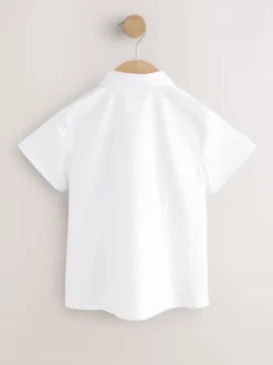 Next Blanc - Fermeture par contact Chemises à manches extensibles riches en coton (3-17ans) Sale